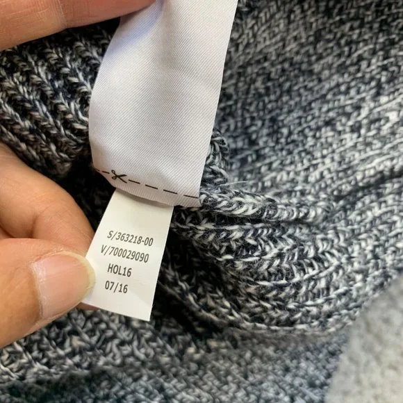 NEW Banana Republic Sweater Mens Large Gray Wool Blend Chunky Knit Shawl Collar - Picture 8 of 11